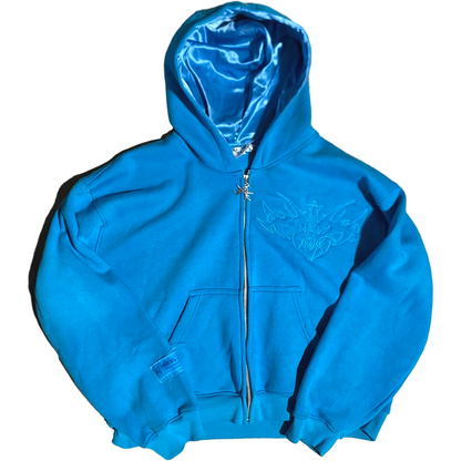 Blue Butterfly Zip Up Hoodie